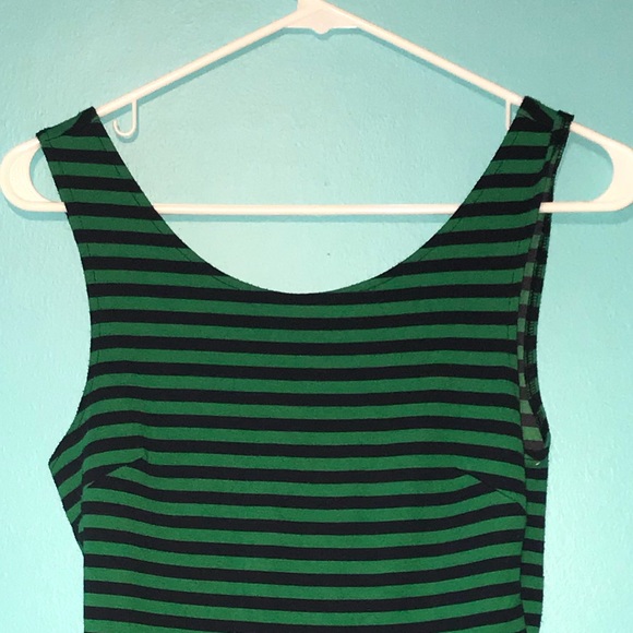 AEO Green Striped Dress - Picture 1 of 4